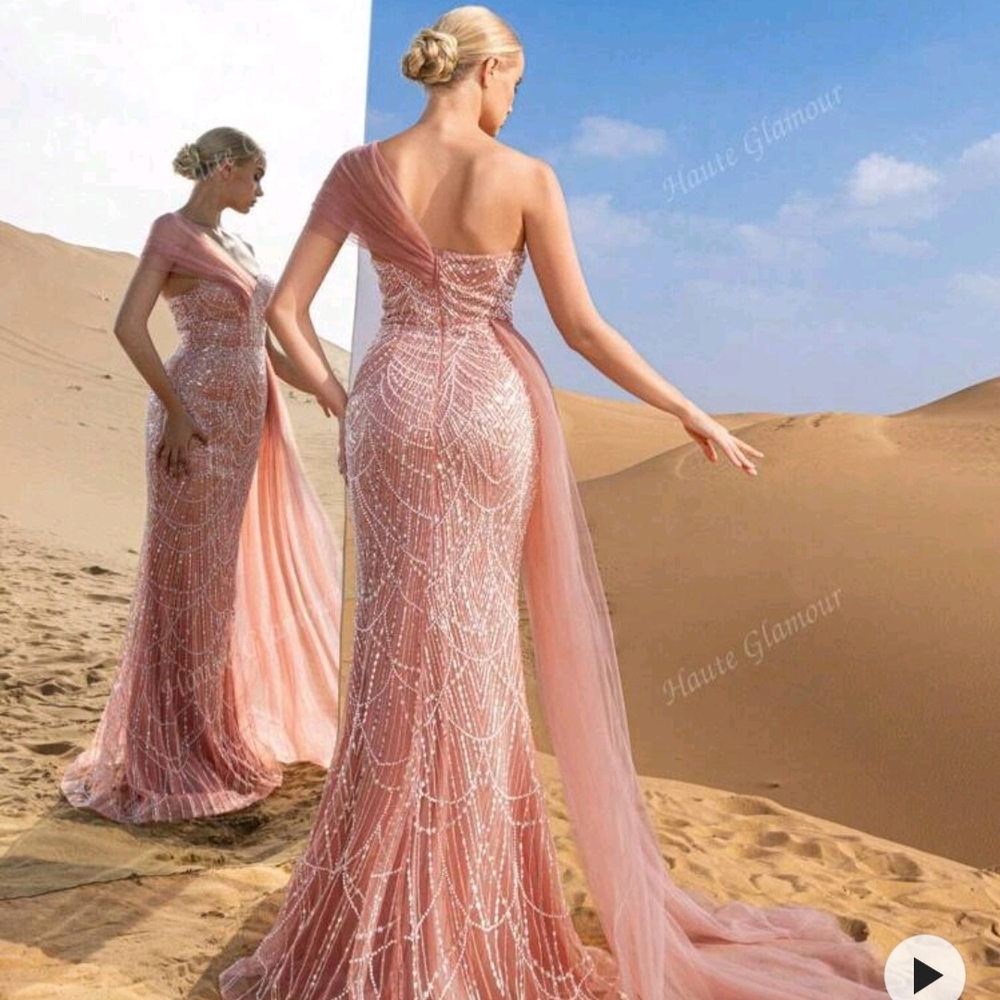 Elegant Pink Evening Gown